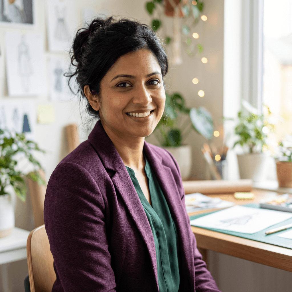female corporate manager mid 30s south asian professional testimonial